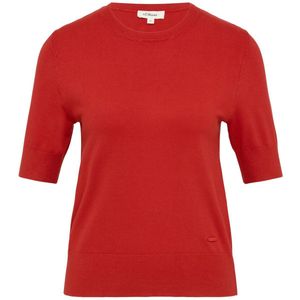 Sweater - Rood - Slim Fit - Ronde Hals - Korte Mouwen