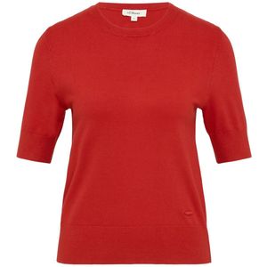 Sweater - Rood - Slim Fit - Ronde Hals - Korte Mouwen