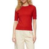 Sweater - Rood - Slim Fit - Ronde Hals - Korte Mouwen