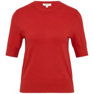 Sweater - Rood - Slim Fit - Ronde Hals - Korte Mouwen