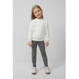 s.Oliver - Legging - Grijs/Zwart - Stretchkatoen - Elastische Tailleband