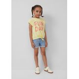 T-shirt - Katoen - V-vorm - Korte Mouwen - Ronde Hals - Geborsteld Katoen