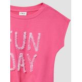 T-shirt - Katoenen Jersey - V-vorm - Korte Mouwen - Ronde Hals