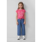 T-shirt - Katoenen Jersey - V-vorm - Korte Mouwen - Ronde Hals