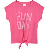 T-shirt - Katoenen Jersey - V-vorm - Korte Mouwen - Ronde Hals