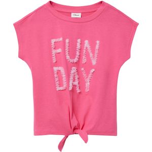 T-shirt - Katoenen Jersey - V-vorm - Korte Mouwen - Ronde Hals