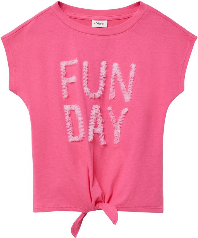 T-shirt - Katoenen Jersey - V-vorm - Korte Mouwen - Ronde Hals