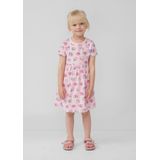 Jurk - A-lijn - Jersey - Multicolor - Korte Mouwen, Ronde Hals, Uitlopende Zoom