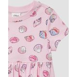 Jurk - A-lijn - Jersey - Multicolor - Korte Mouwen, Ronde Hals, Uitlopende Zoom