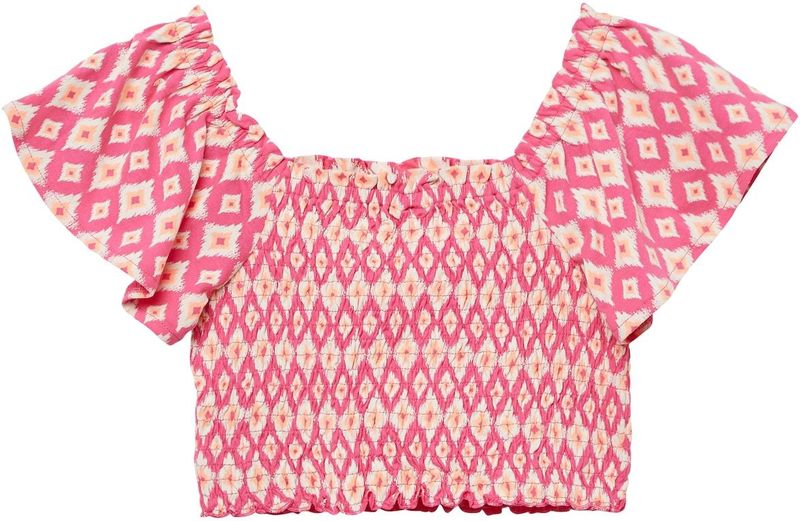 T-shirt - Off-Shoulder - Katoen - All-Over Print