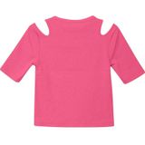 T-shirt - Slim-Fit Cropped - Katoenmix - Geribd - Korte Mouwen