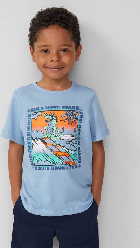 T-shirt - Regular-Fit - Katoenen Jersey - Met Print - Korte Mouwen