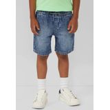 Jeans - Denim Bermuda - Blauw - Normale Pasvorm - Elastische Tailleband