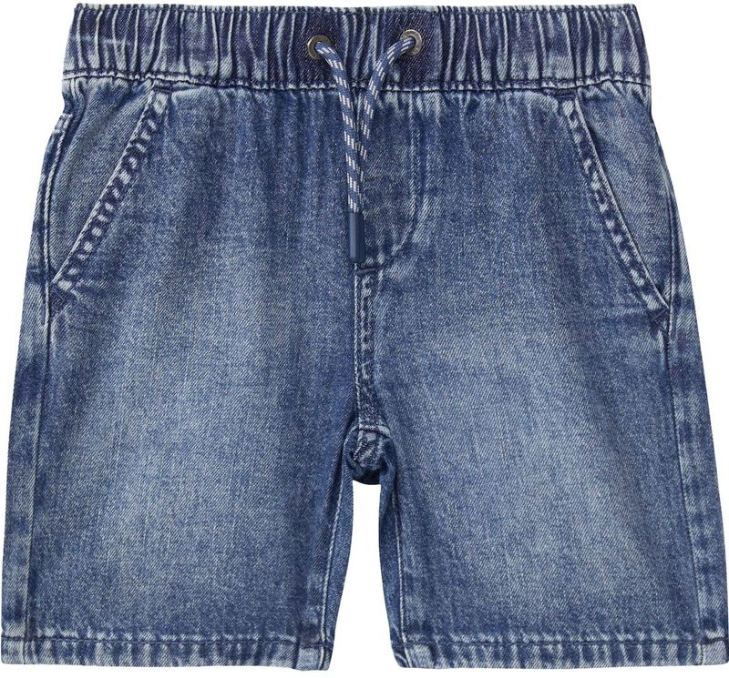Jeans - Denim Bermuda - Blauw - Normale Pasvorm - Elastische Tailleband