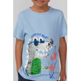 T-shirt - Katoen - Print met Pailletten - Regular-Fit - Korte Mouwen