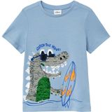 T-shirt - Katoen - Print met Pailletten - Regular-Fit - Korte Mouwen