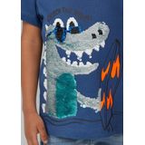 T-shirt - Katoen - Print met Pailletten - Regular Fit - Korte Mouwen