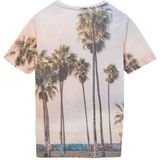 T-Shirt - All-Over Patroon - Katoenmix - Korte Mouwen - Ronde Hals