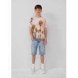 T-Shirt - All-Over Patroon - Katoenmix - Korte Mouwen - Ronde Hals