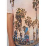 T-Shirt - All-Over Patroon - Katoenmix - Korte Mouwen - Ronde Hals