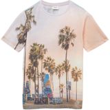 T-Shirt - All-Over Patroon - Katoenmix - Korte Mouwen - Ronde Hals