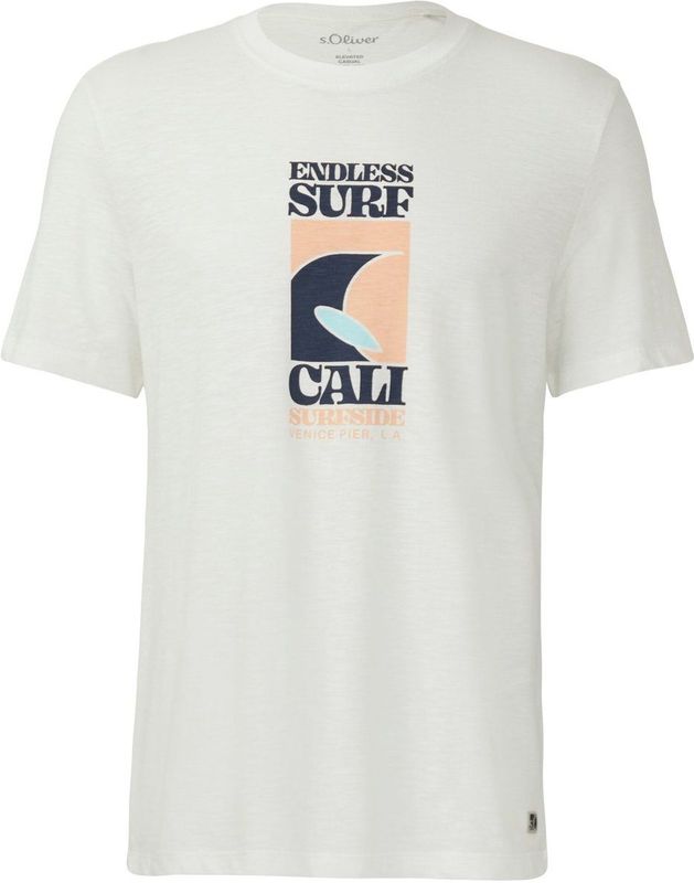 T-shirt - Katoen - Casual Print - Vlamgarentextuur - Normale Pasvorm