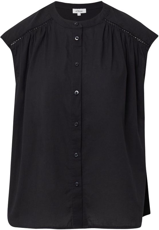 s.Oliver - Blouse - Zwart - Klassieke Blouse - Katoen