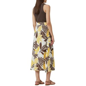 Kokerrok - Beige Zwart - Viscosemix - Bloemig Patroon