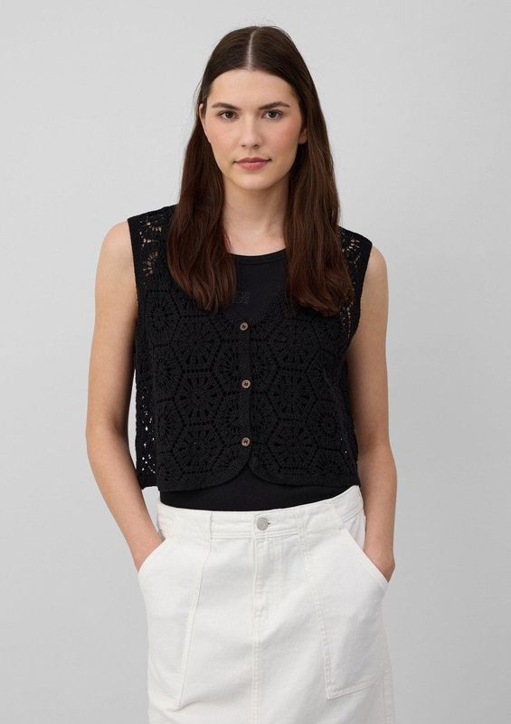 s.Oliver - Gehaakt Vest - Boho Chic - V-hals