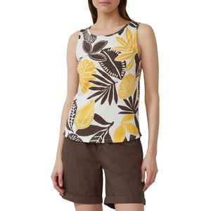 s.Oliver - Top - Ecru - Bloemenprint - Mouwloos