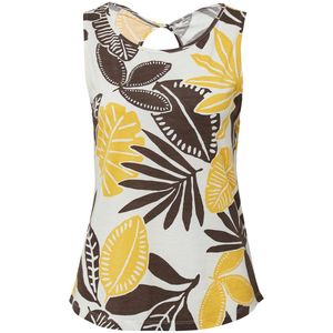 s.Oliver - Top - Ecru - Bloemenprint - Mouwloos