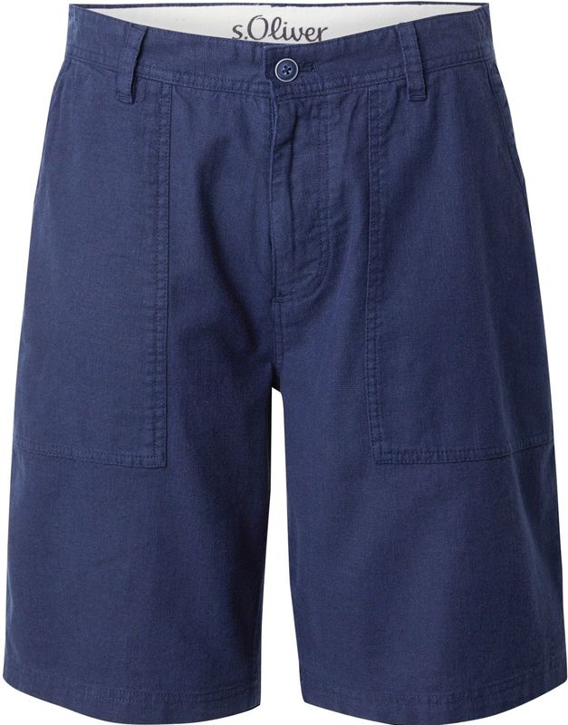 s.Oliver - Bermuda Short - Donkerblauw - Linnen - Relaxte Pasvorm