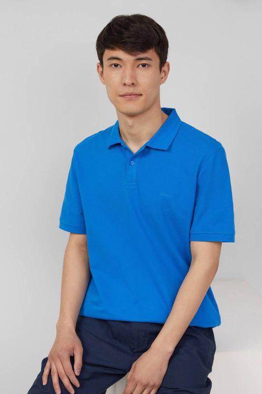 s.Oliver - Poloshirt - Blauw - Katoen - Big Size