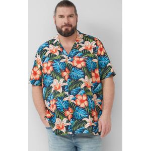 s.Oliver - Big Size Overhemd - Katoen Viscose - Korte Mouwen - Losse Pasvorm