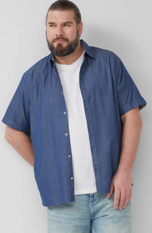 Shirt - Katoenen Overhemd - Korte Mouwen - Kent-kraag