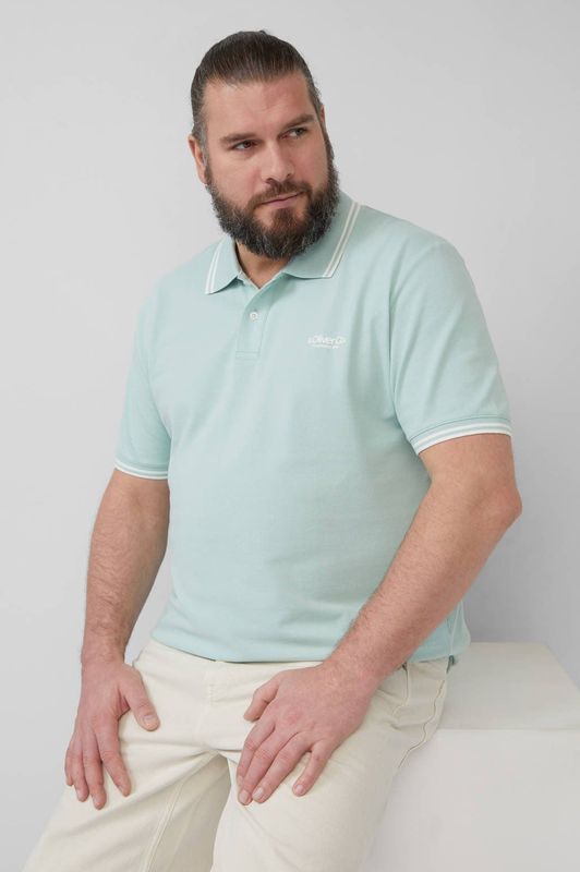 s.Oliver Big Size - Polo - Mintgroen - Regular Fit - Korte Mouwen