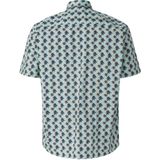 Shirt - Gedessineerd Overhemd - Lange Mouwen - Katoenen Stretchstof