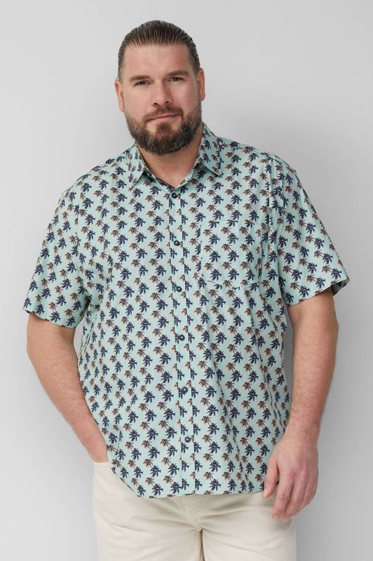 Shirt - Gedessineerd Overhemd - Lange Mouwen - Katoenen Stretchstof