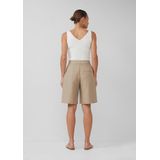 s.Oliver - BLACK LABEL - Bermuda - Dark Taupe - Linnenmix