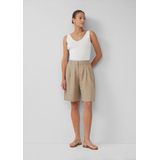 s.Oliver - BLACK LABEL - Bermuda - Dark Taupe - Linnenmix