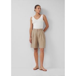 Bermuda - Linnenmix - Hoge Taille - Casual Chic - Zwart