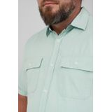 s.Oliver - Hemd - Korte Mouwen - Normale Pasvorm - Subtiele Structuurstrepen