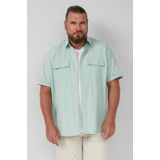 s.Oliver - Hemd - Korte Mouwen - Normale Pasvorm - Subtiele Structuurstrepen