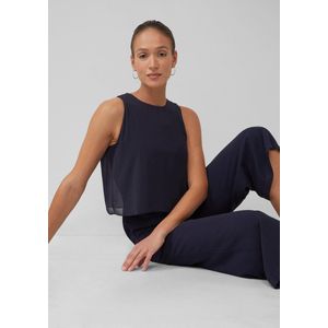 s.Oliver BLACK LABEL - Jumpsuit - Regular Fit - Effen - Verkort - Druppelvormige Cut-out