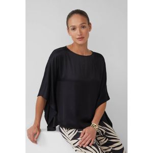 s.Oliver BLACK LABEL - Blouseshirt - Glanzend - Loose Fit - Korte Mouwen - Satijn - Viscose