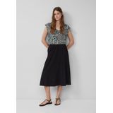 s.Oliver - Midi Rok - Zwart - Plooirok