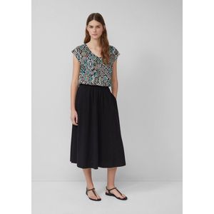 s.Oliver - Midi Rok - Zwart - Plooirok