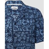 s.Oliver - Hemd - Korte Mouwen - Resort Pasvorm - Zomerse All-over Dessin