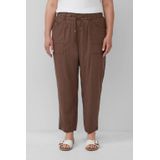 Broek - Linnenblend - Relaxte Pasvorm - Taps Toelopende Pijpen - Zwart