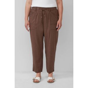 Broek - Linnenblend - Relaxte Pasvorm - Taps Toelopende Pijpen - Zwart